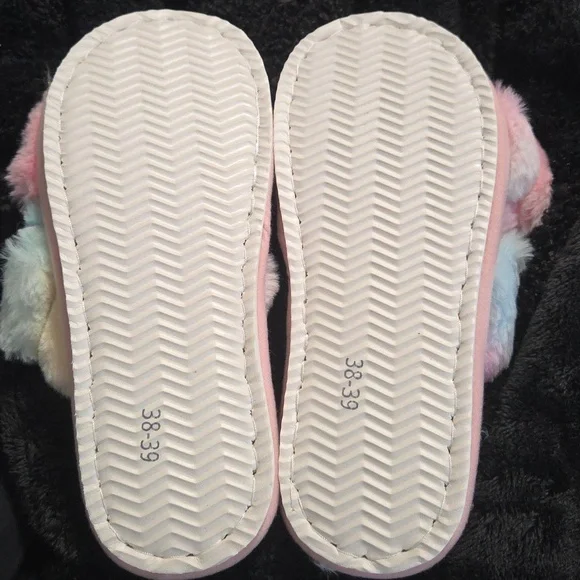 Ombre Faux Fur Women's Fluffy Slippers - Picture 9 of 10